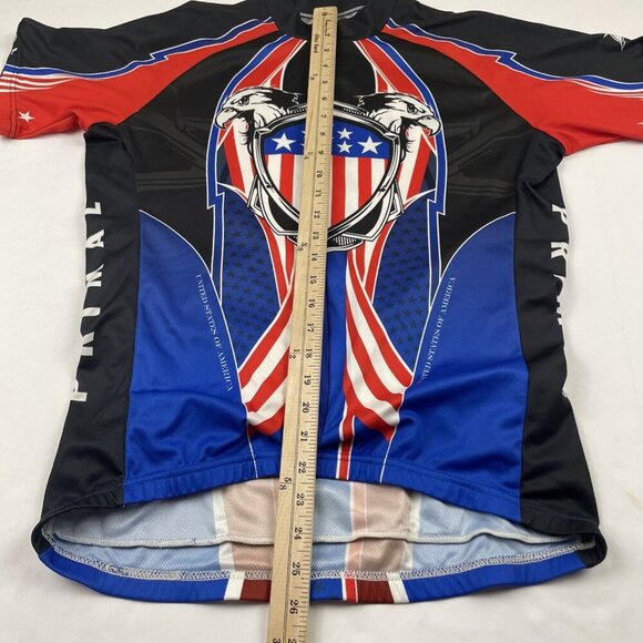 PRIMAL Cycling Jersey Men's L USA Flag Eagle Shield Zip Front United States - Picture 4 of 10